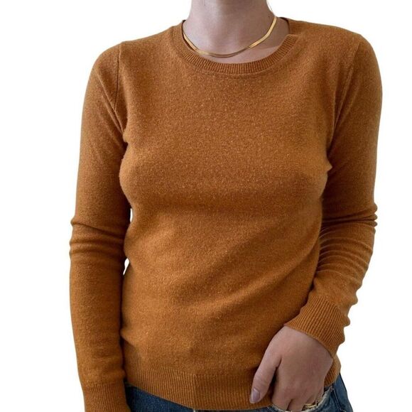 Tahari Womens Mustard Yellow 2-ply 100% Cashmere V Neck Sweater Sz M - Picture 6 of 6